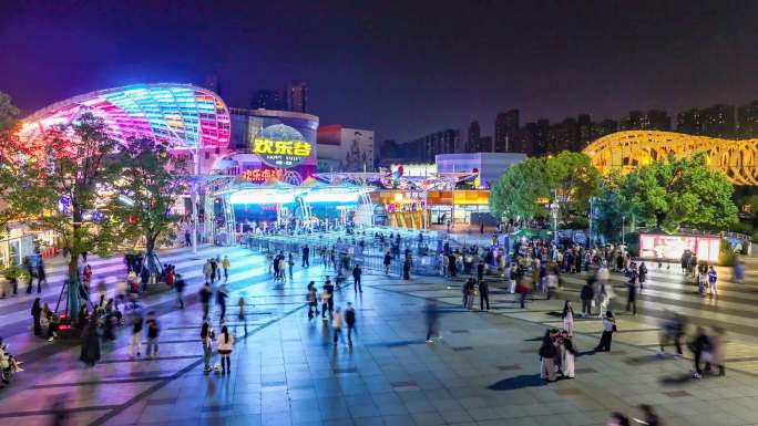 武汉欢乐谷万圣节夜景延时摄影