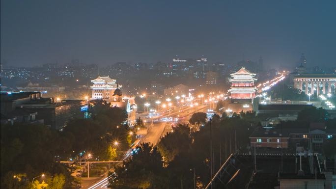 北京正阳门前门大街前门日夜景