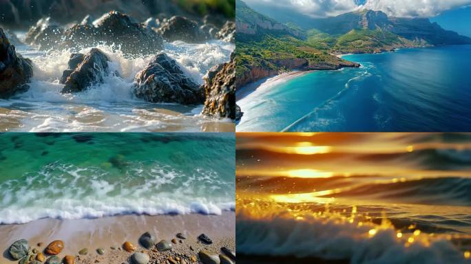 海浪 大海海边 海洋风景  FPV