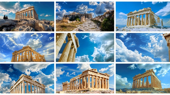 19希腊  帕特农神庙 蓝天白云