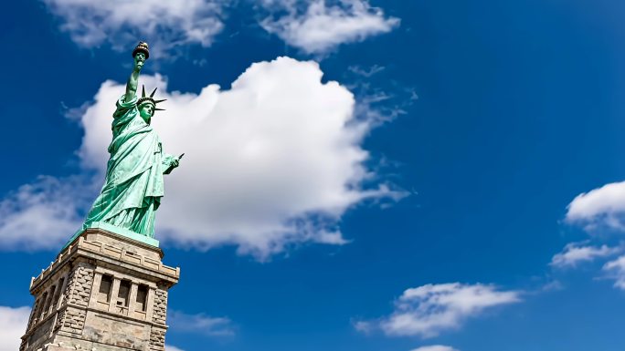 美国纽约市自由女神地标建筑