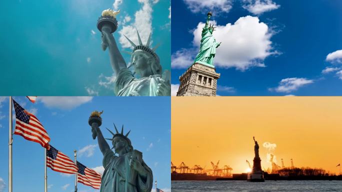 美国纽约市自由女神地标建筑