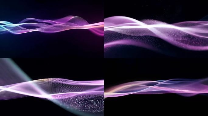 渐变色梦幻粒子海浪片头粒子LED舞台背景