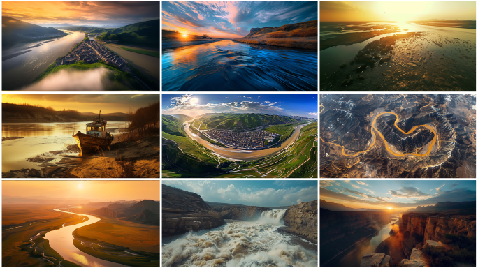 黄河 河流 黄河沿岸景色