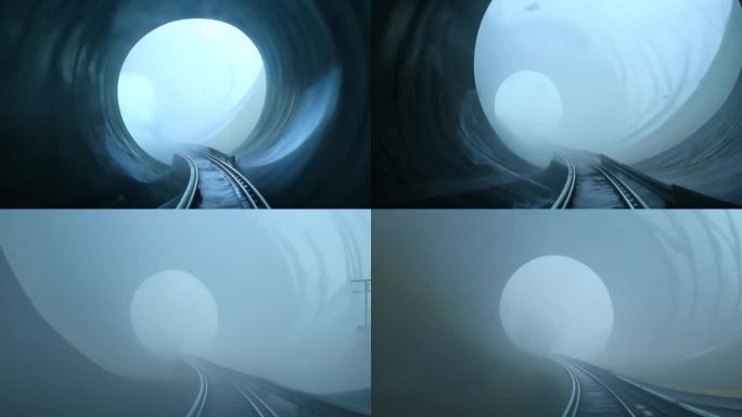 旋转 穿梭 隧道 纵深 迷雾