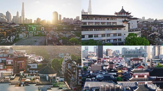 上海豫园金色日出 上海老建筑