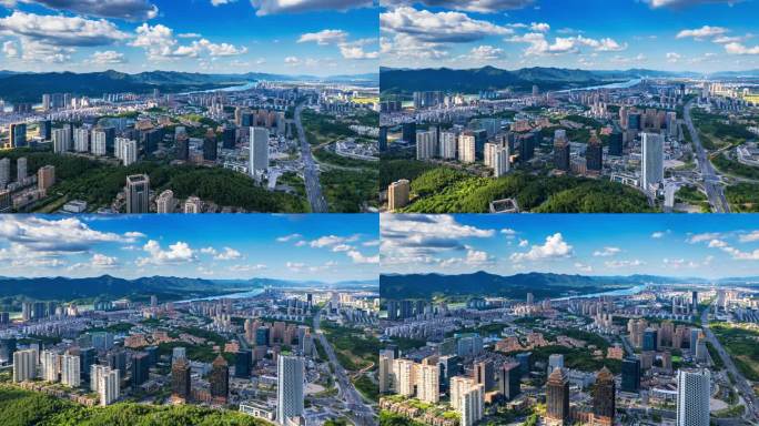 杭州市桐庐县航拍 延时摄影