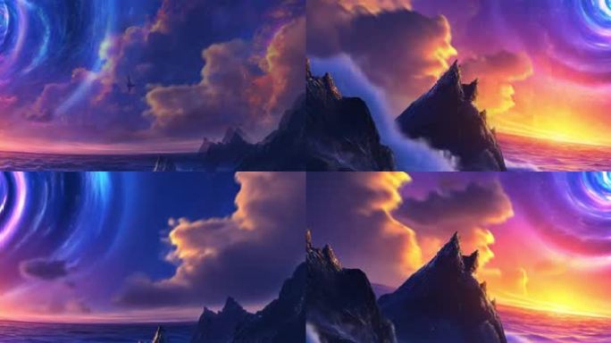 彩色奇幻云梦幻梵高星空梦幻星空