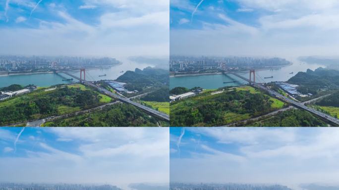 宜昌至喜长江大桥延时航拍
