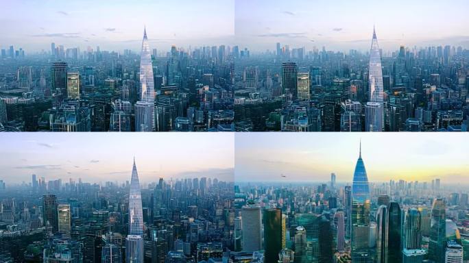 雅加达市中心摩天大楼的空中全景图