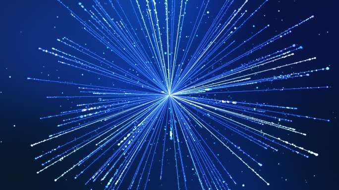 【4K】循环蓝色科技旋转粒子线条