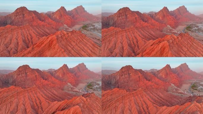 新疆南疆阿克苏库车天山红山石林大峡谷航拍