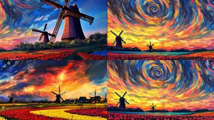 卡门之歌油画唯美花海背景