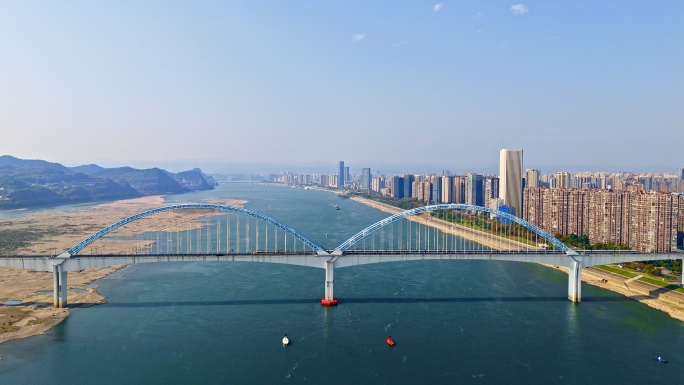 湖北宜昌宜万铁路长江大桥高铁行驶