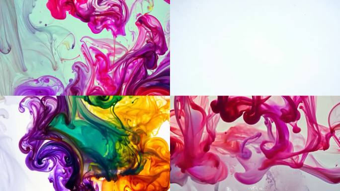 彩色墨水流动意境
