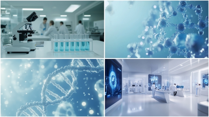 生物科技基因研究分子结构实验室