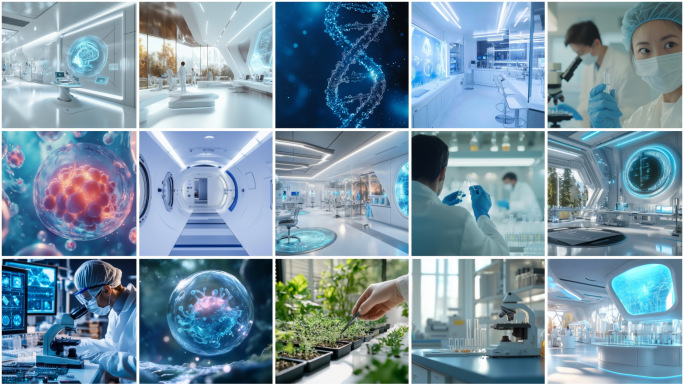 生物科技基因研究分子结构实验室