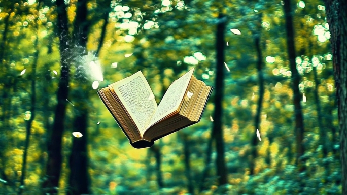 纸张飞出翻页古书 书页 翻书