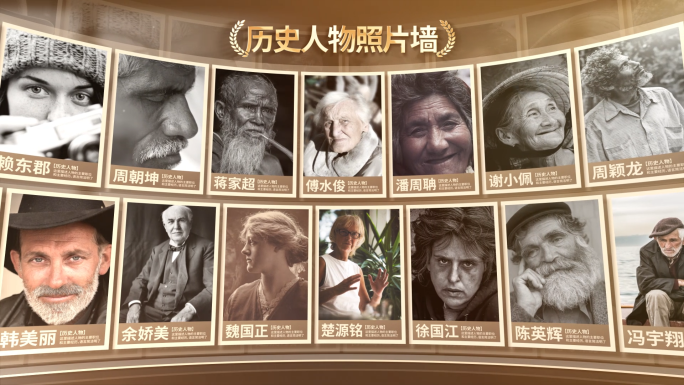 怀旧历史人物老照片介绍展示