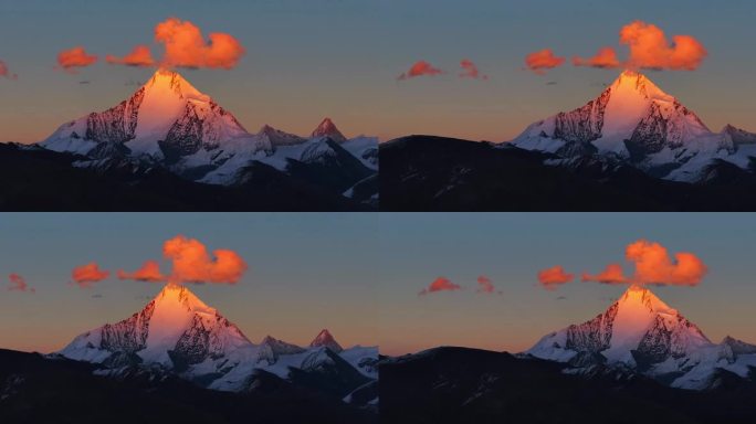 阿里之巅冷布岗日日照金山