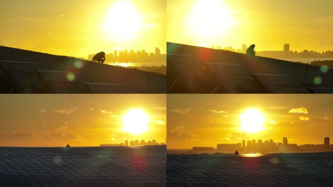 农民工楼顶工作