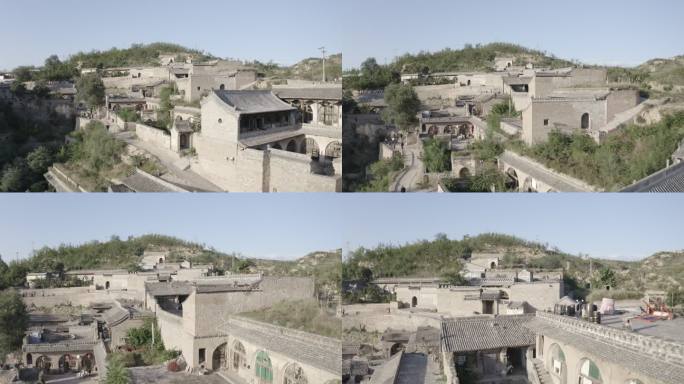 航拍山西省吕梁临县李家山村建筑夏季风光