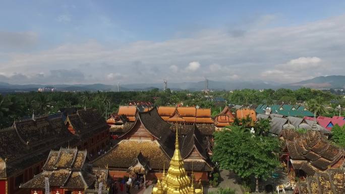 05西双版纳傣族园佛寺航拍