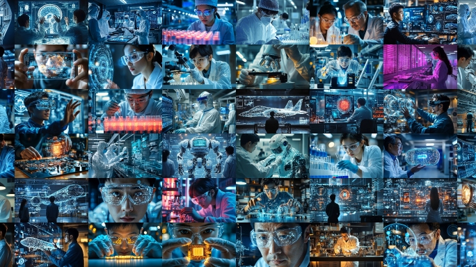 【4K】高科技实验室研发人员科研团队合集