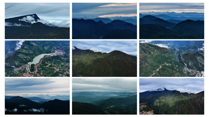 峨眉后山峨眉南山山峦重叠遥望雪山