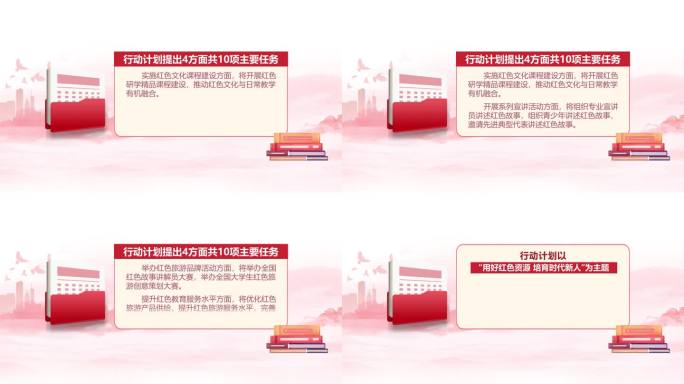 【无插件】红色教育新闻联播模版