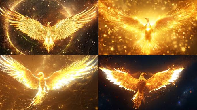 金色凤凰展翅高端大气唯美神圣舞台背景