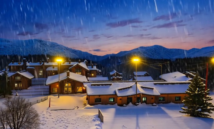 北海道札幌、小樽雪景延时和航拍素材
