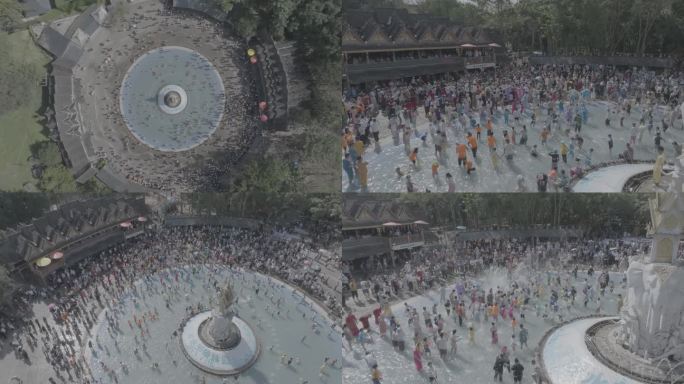 44航拍西双版纳傣族园近景