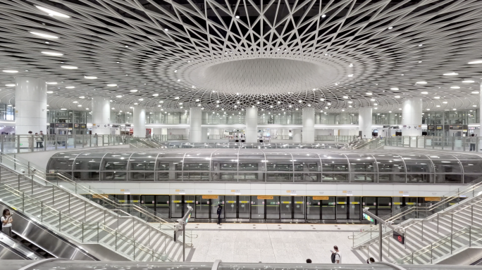 深圳岗厦北地铁站延时摄影