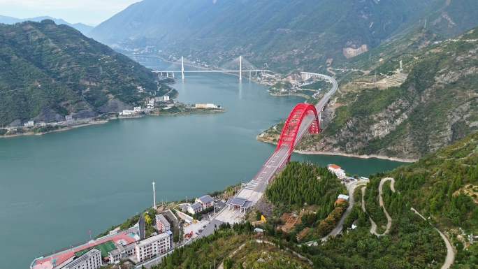 秭归长江大桥航拍