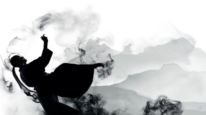 黑白-水墨散开-武侠