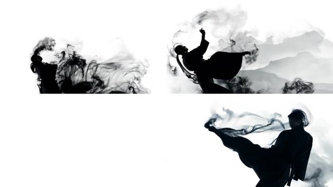 黑白-水墨散开-武侠