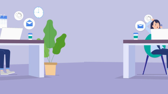 MG办公场景 白领 接电话 服务 图标