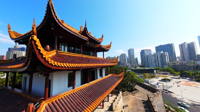 4k长沙天心阁穿越机空镜头