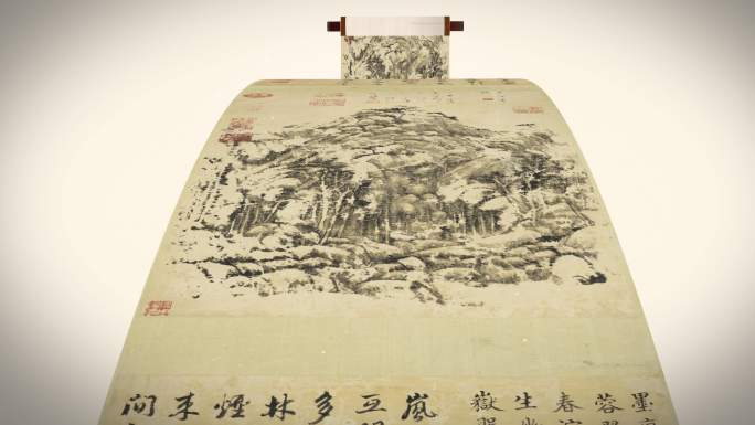 （无插件）卷轴国潮水墨片头古典国画中国风