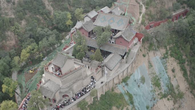 航拍山西临汾隰县小西天景区