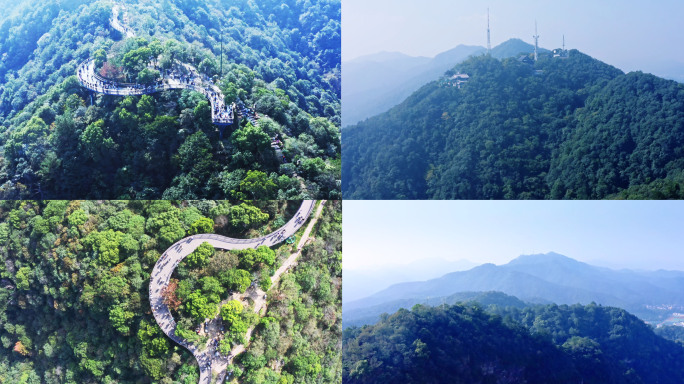 杭州北高峰西湖周边群山航拍