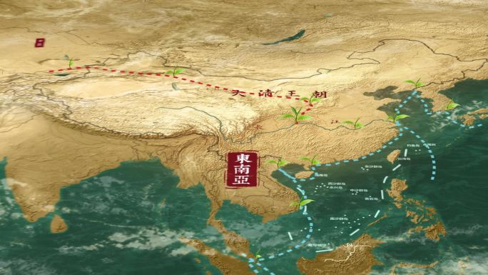茶马文化中国古地图水墨风万里茶道丝绸之路
