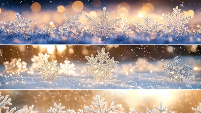 4k宽屏唯美雪花冰雪世界