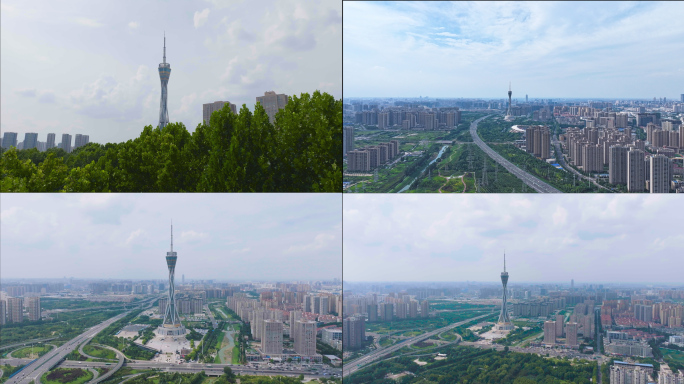 4K郑州中原福塔航拍 原素材