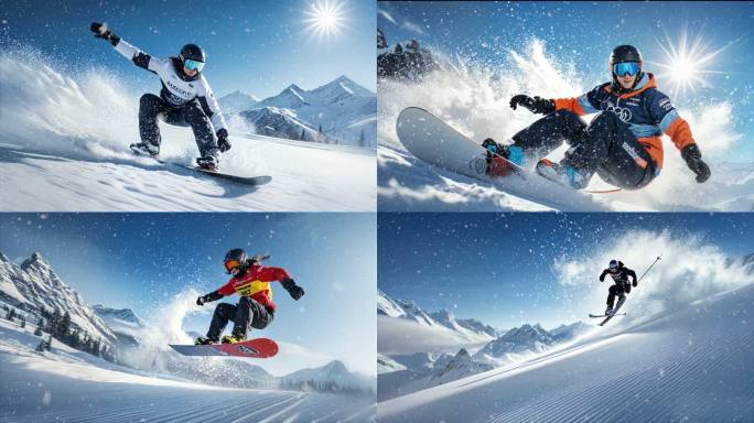 运动员滑雪4K