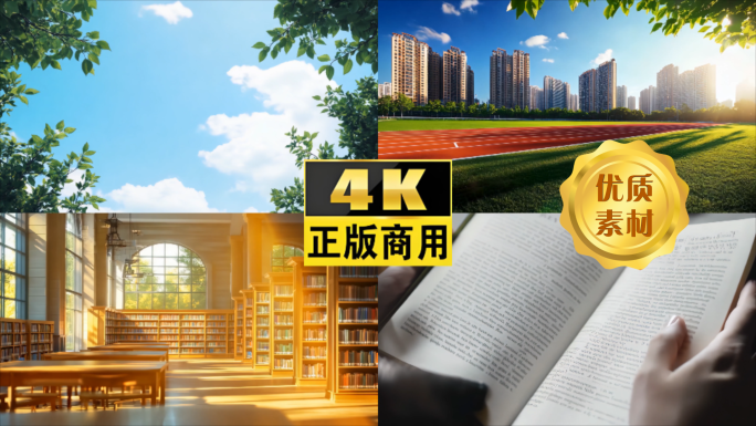 校园开学空镜头学校教师节唯美大学学生操场