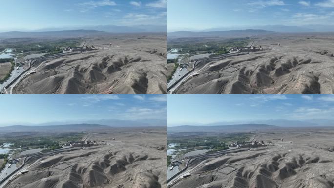 航拍甘肃省嘉峪关古城墙