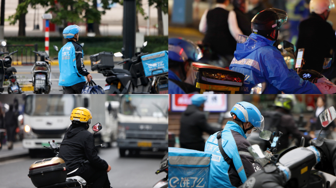 城市里拼搏奋斗的外卖小哥
