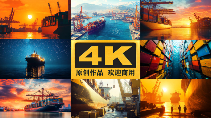 【4K】港口 码头 远海航运